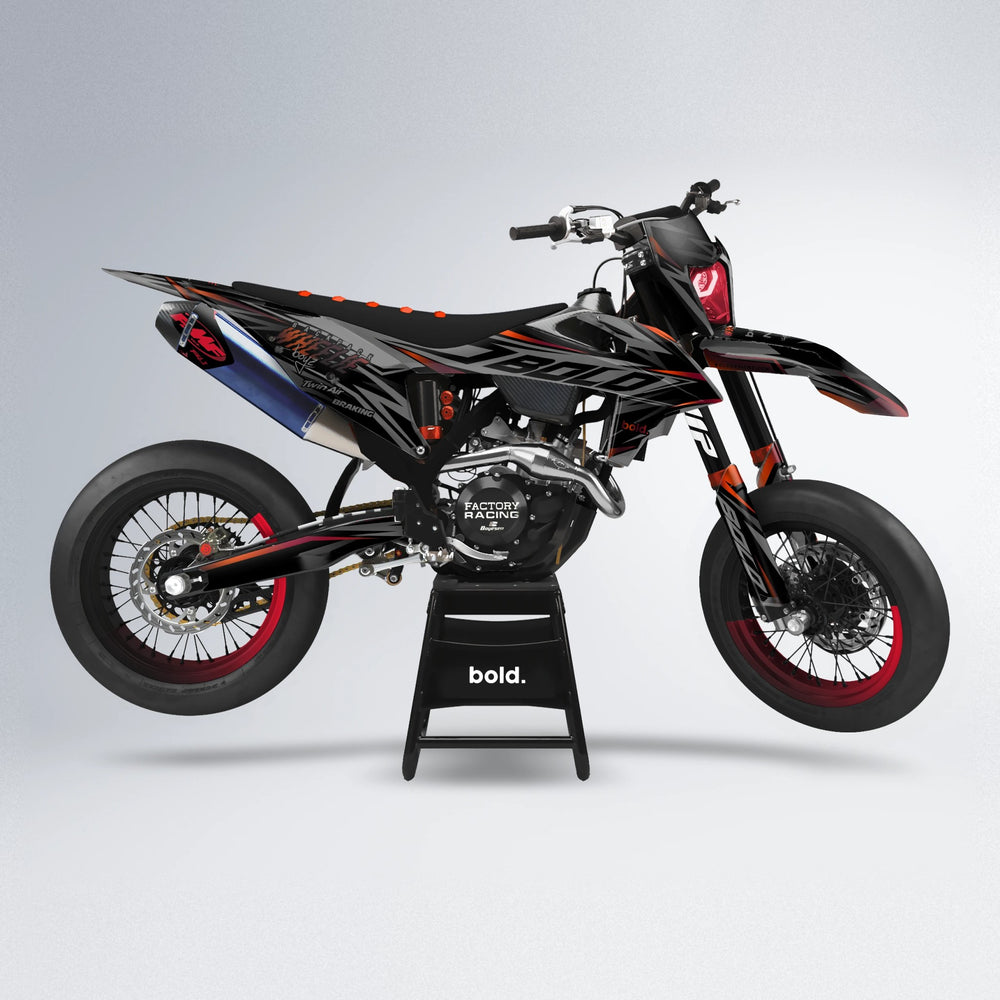 RETAIN supermoto graphics kit in Black & Red
