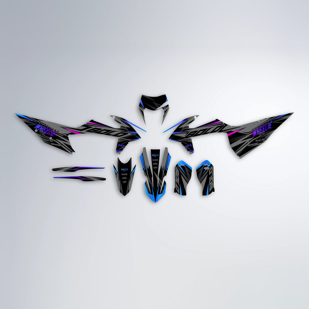 RETAIN graphics kit parts layout in Blue Purple Fade