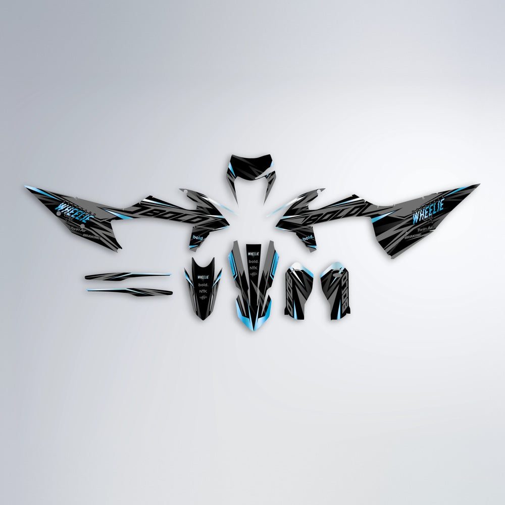 RETAIN graphics kit parts layout in Light Blue & White