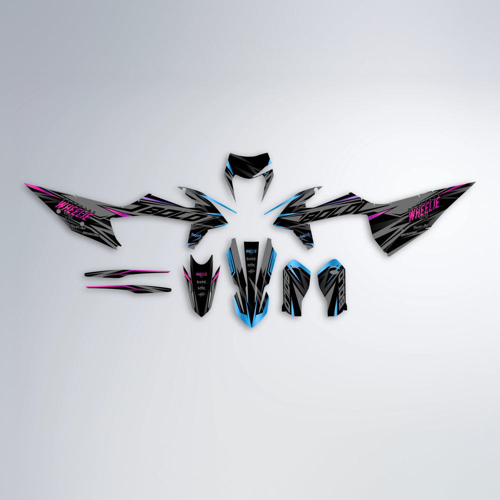 RETAIN graphics kit parts layout in Pink & Light Blue