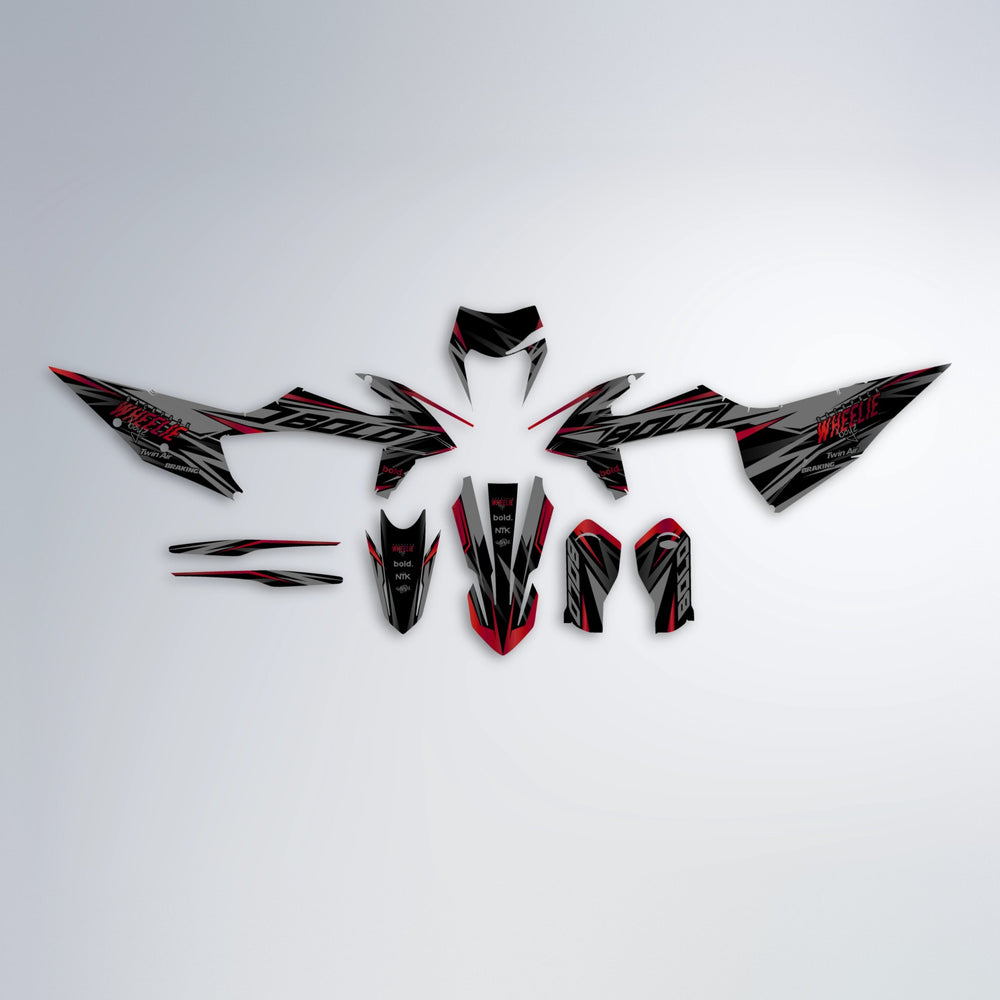 RETAIN graphics kit parts layout in Red Chrome