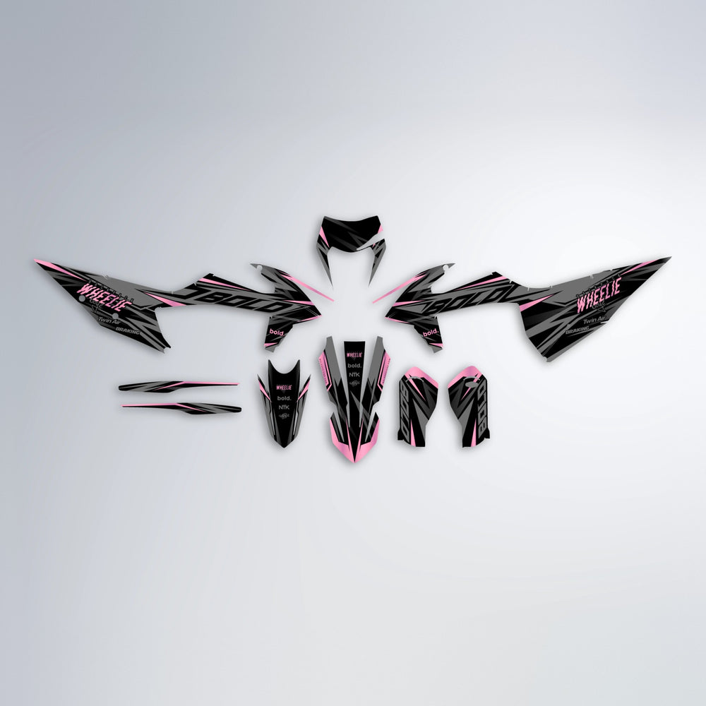 RETAIN graphics kit parts layout in Sakura Pink