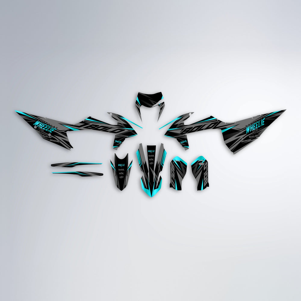 RETAIN graphics kit parts layout in Teal