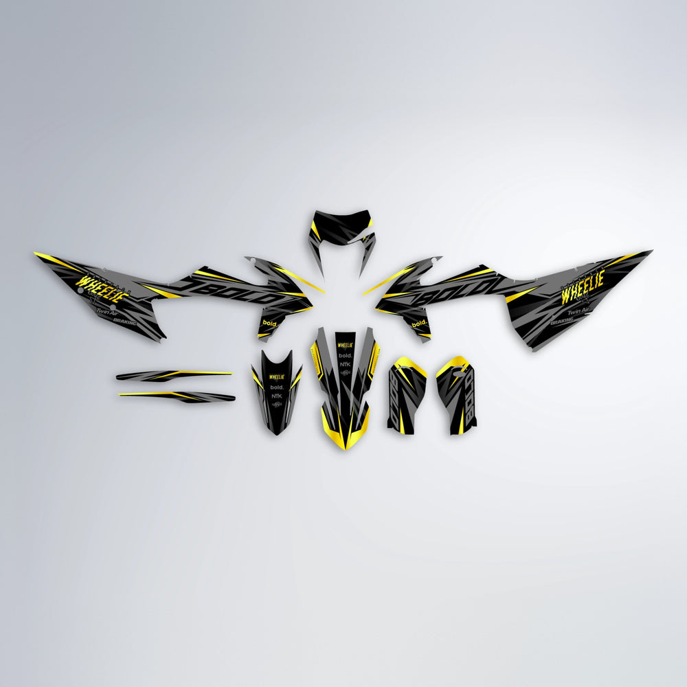 RETAIN graphics kit parts layout in Yellow