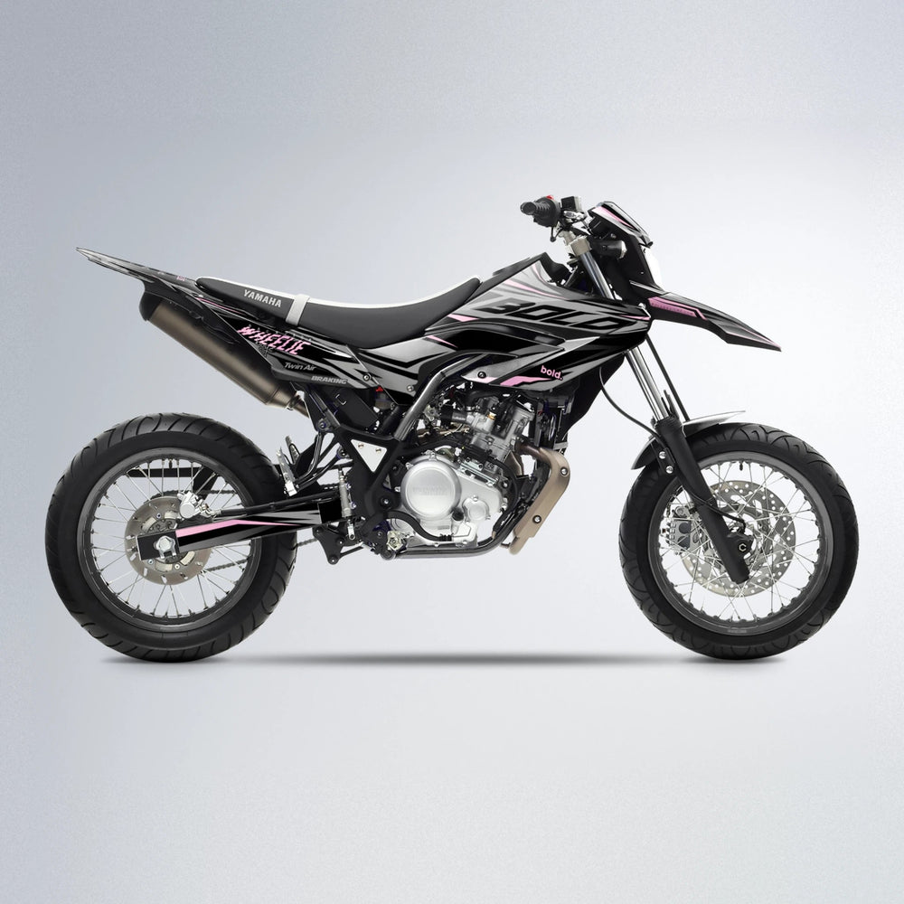 RETAIN Yamaha WR 125X supermoto graphics kit in Sakura Pink