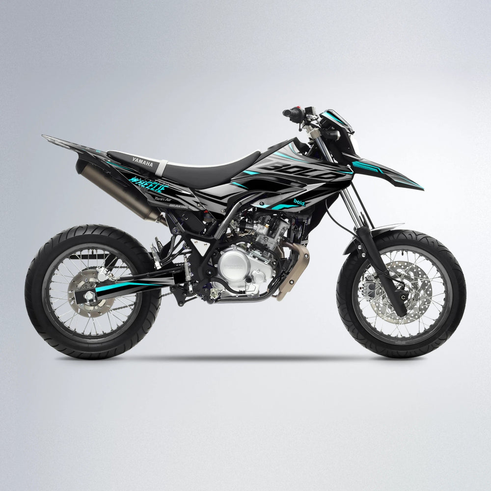 RETAIN Yamaha WR 125X supermoto graphics kit in Teal