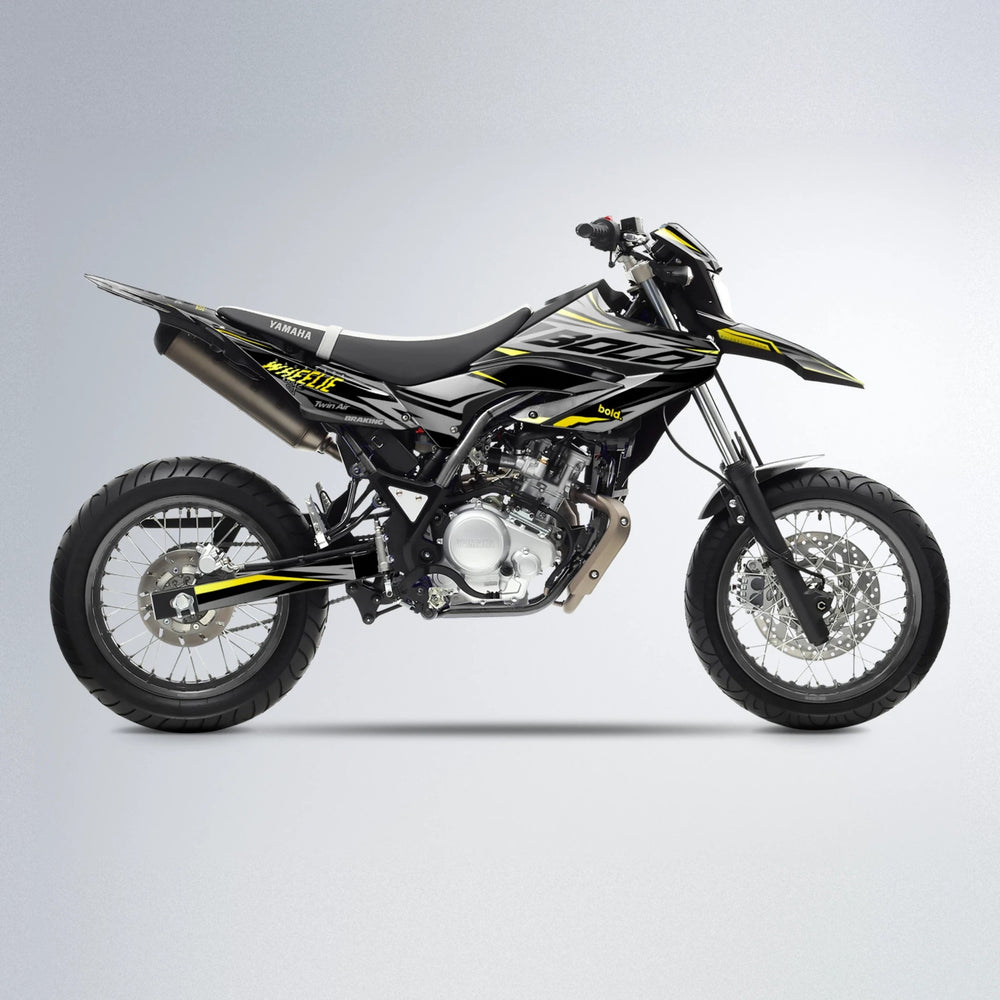 RETAIN Yamaha WR 125X supermoto graphics kit in Yellow