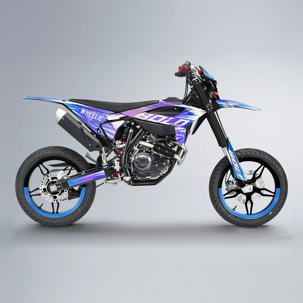 RETRO Beta supermoto graphics kit in Blue Purple Fade