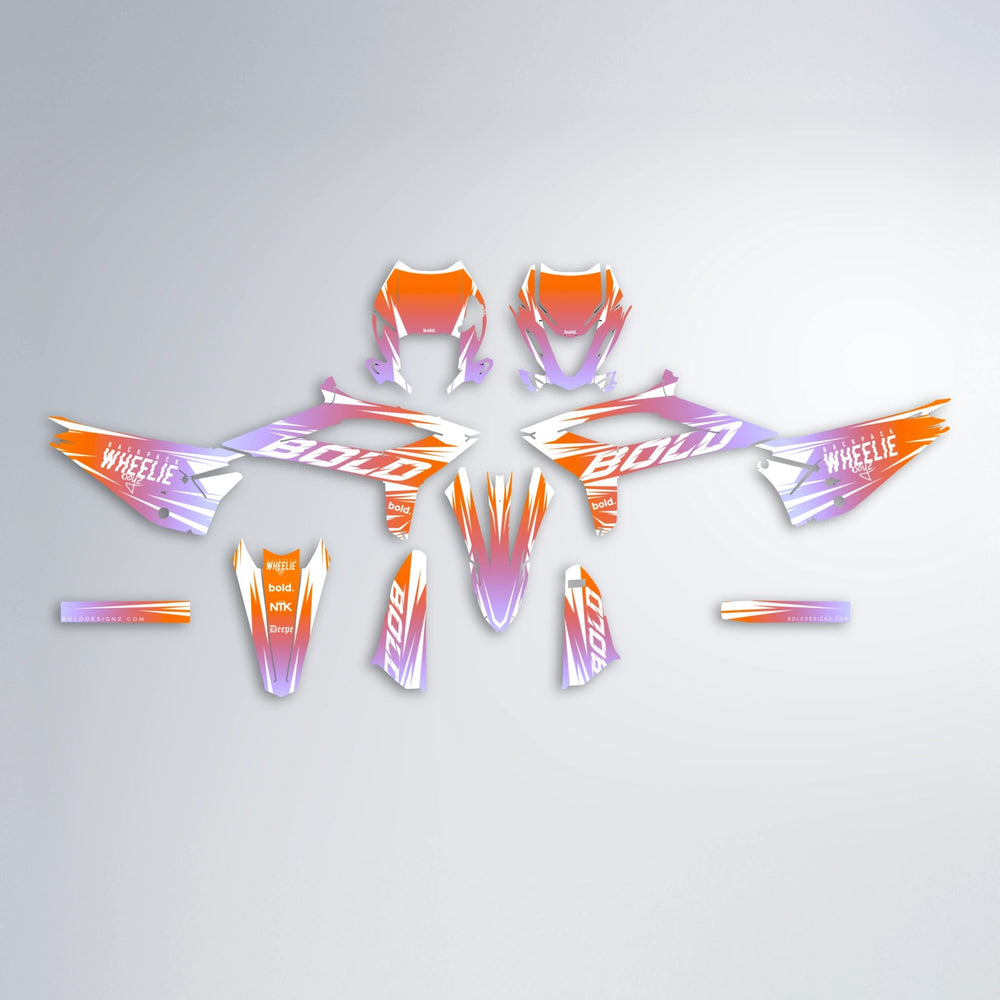 RETRO Beta graphics kit parts layout in Orange