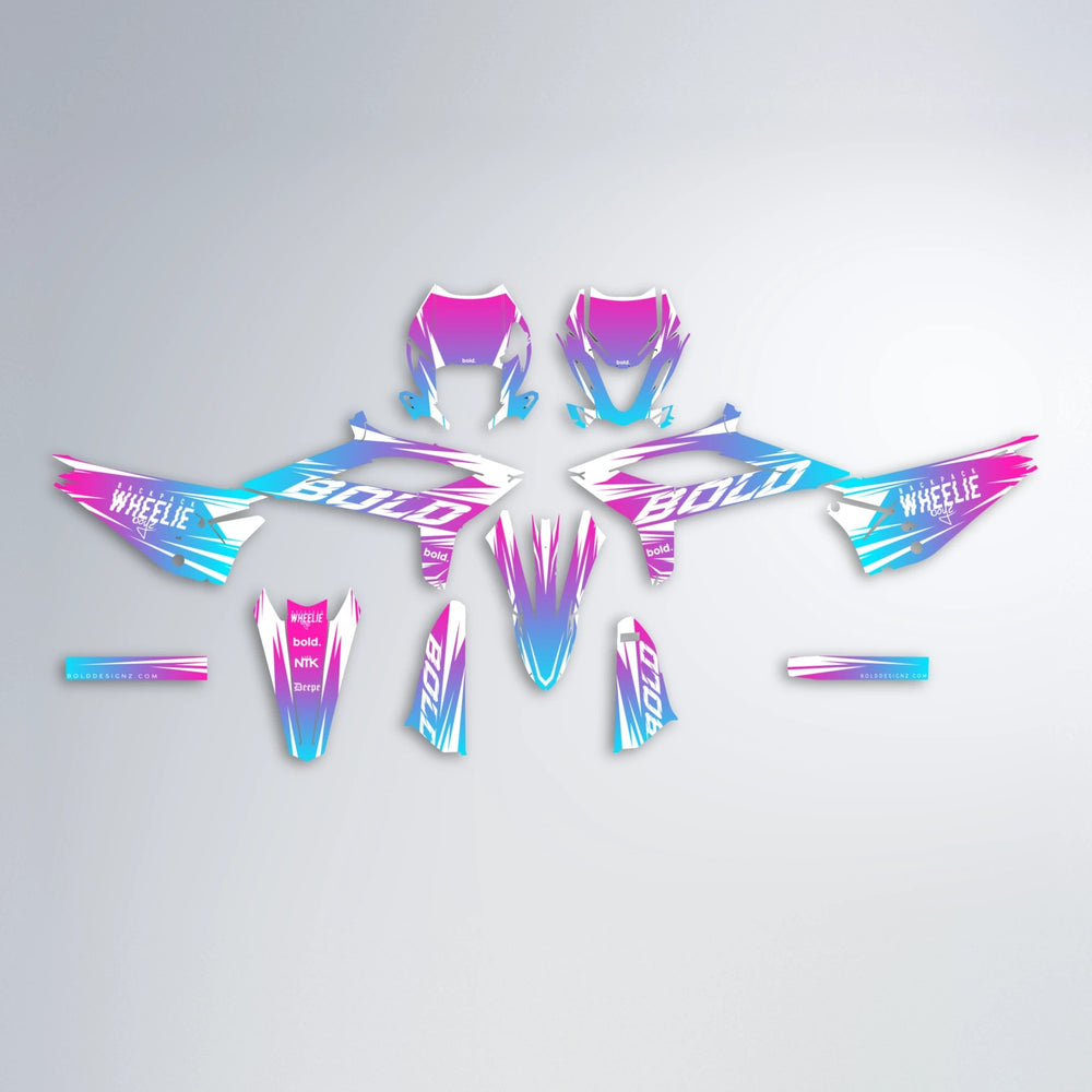 RETRO Beta graphics kit parts layout in Pink