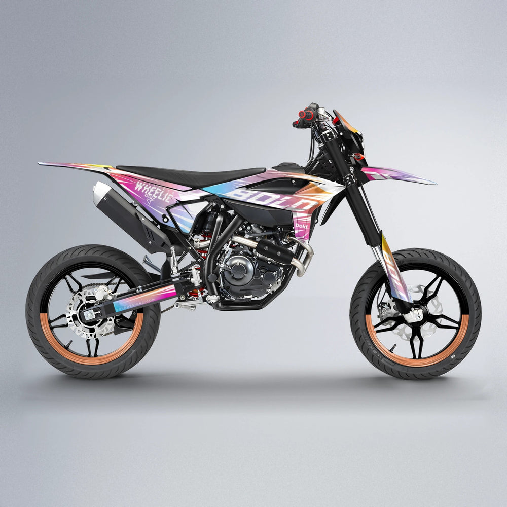 RETRO Beta supermoto graphics kit in Pink & Yellow