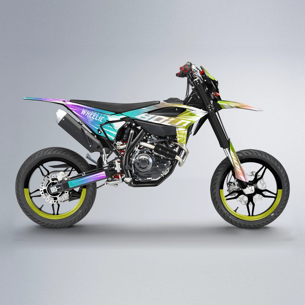 RETRO Beta supermoto graphics kit in Purple & Yellow