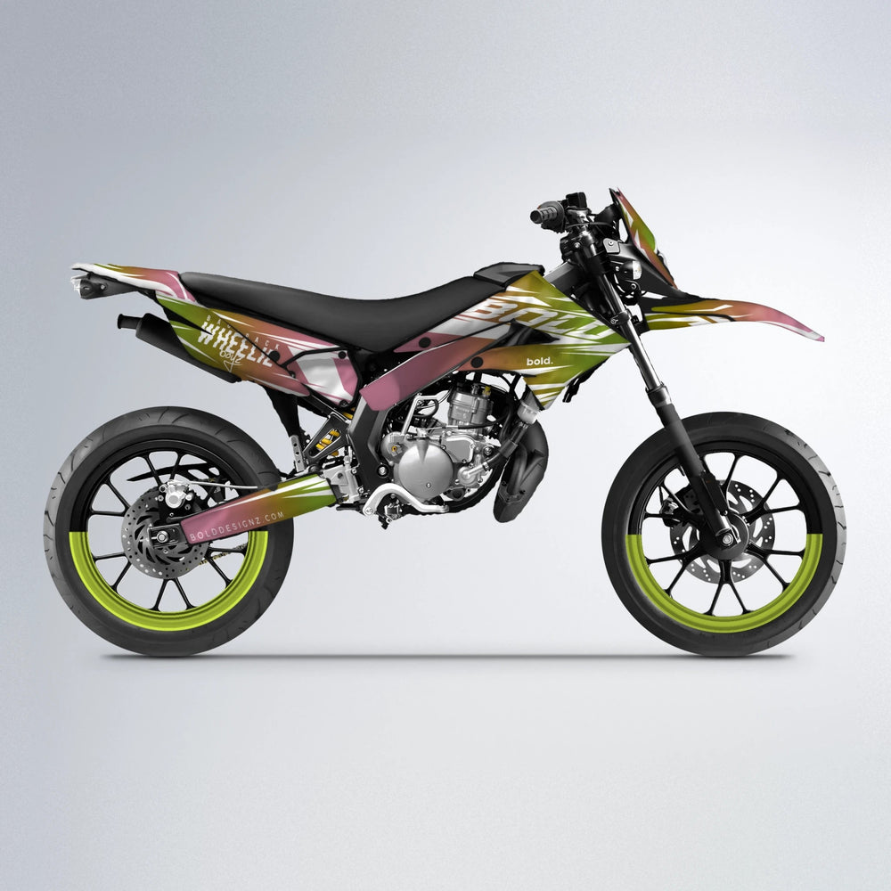 RETRO Derbi Senda supermoto graphics kit in Olive