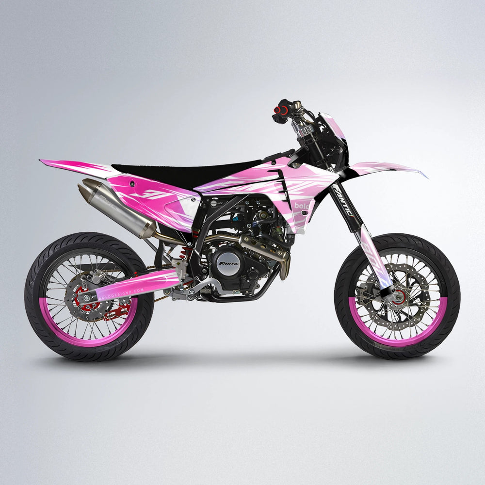 RETRO Fantic supermoto graphics kit in Flamingo
