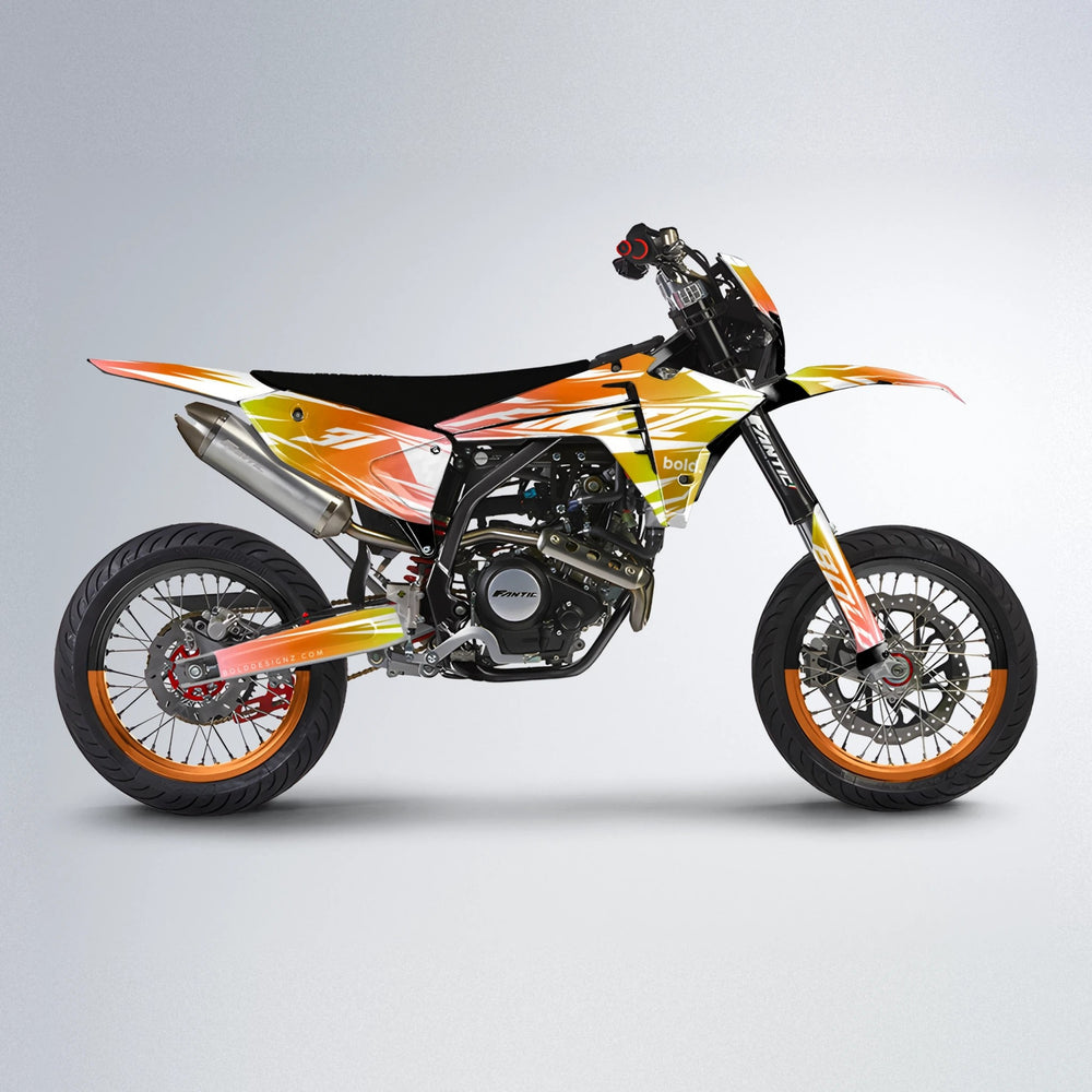 RETRO Fantic supermoto graphics kit in Orange