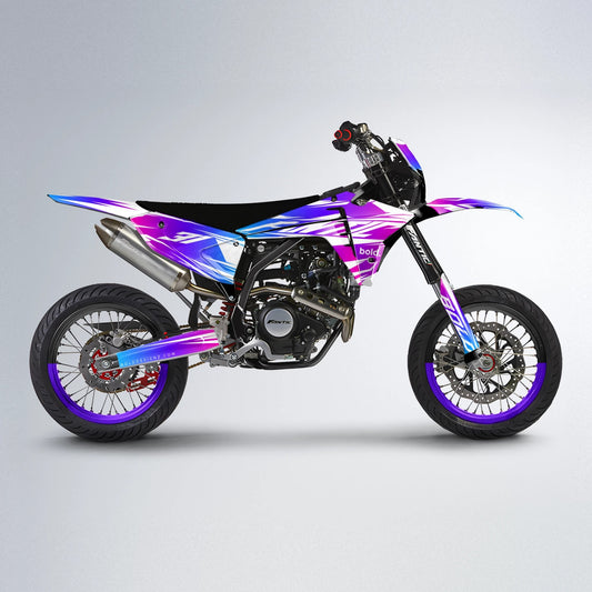 RETRO Fantic supermoto graphics kit in Purple