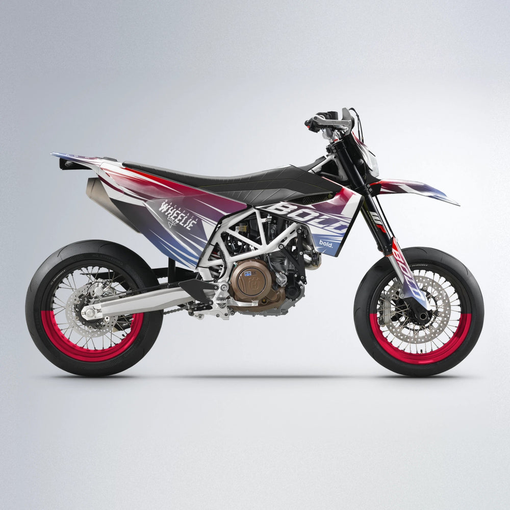 RETRO Husqvarna 701 supermoto graphics kit in Black & Red