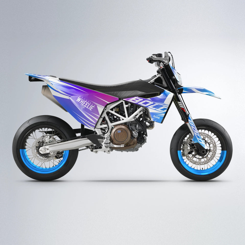 RETRO Husqvarna 701 supermoto graphics kit in Blue Purple Fade