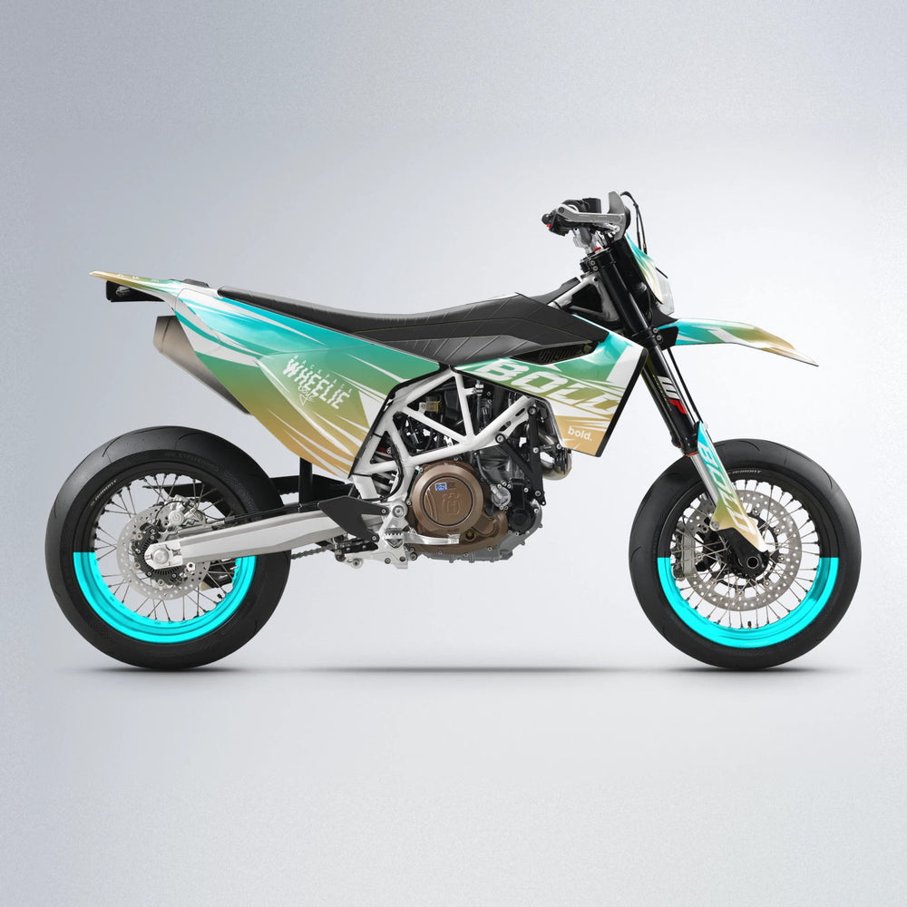 RETRO Husqvarna 701 supermoto graphics kit in Teal