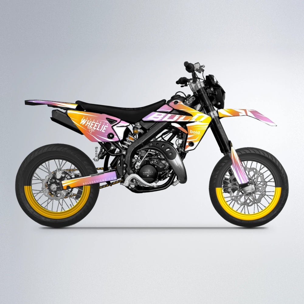 RETRO Rieju MRT supermoto graphics kit in Orange & Yellow