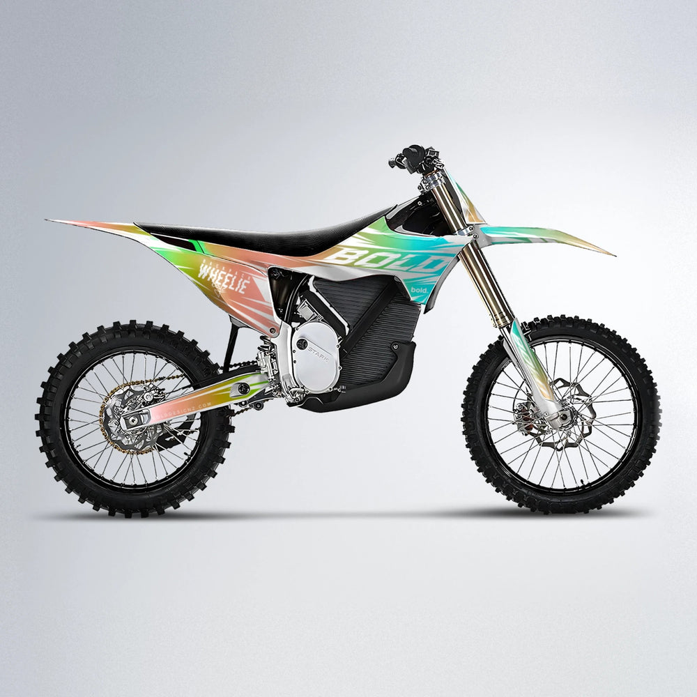 RETRO Stark Varg MX motocross graphics kit in Cyan & Green