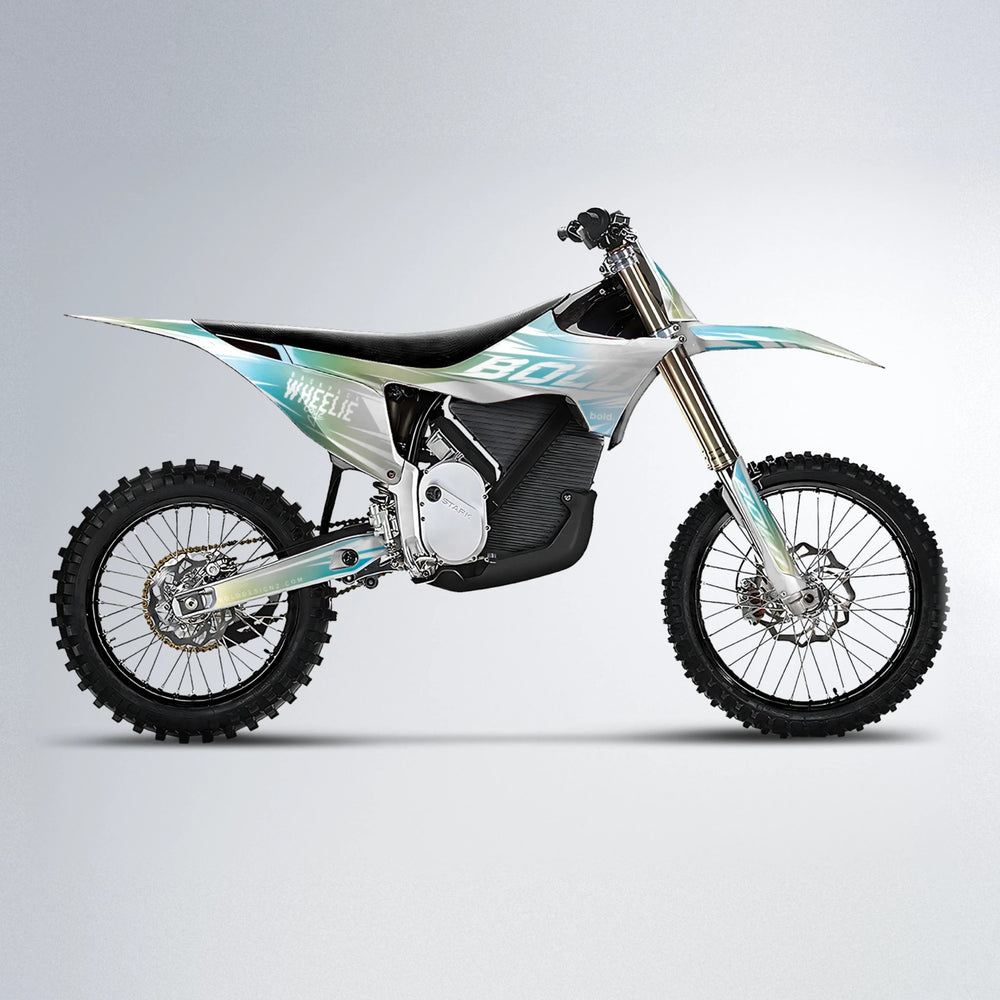 RETRO Stark Varg MX motocross graphics kit in Light Blue & White
