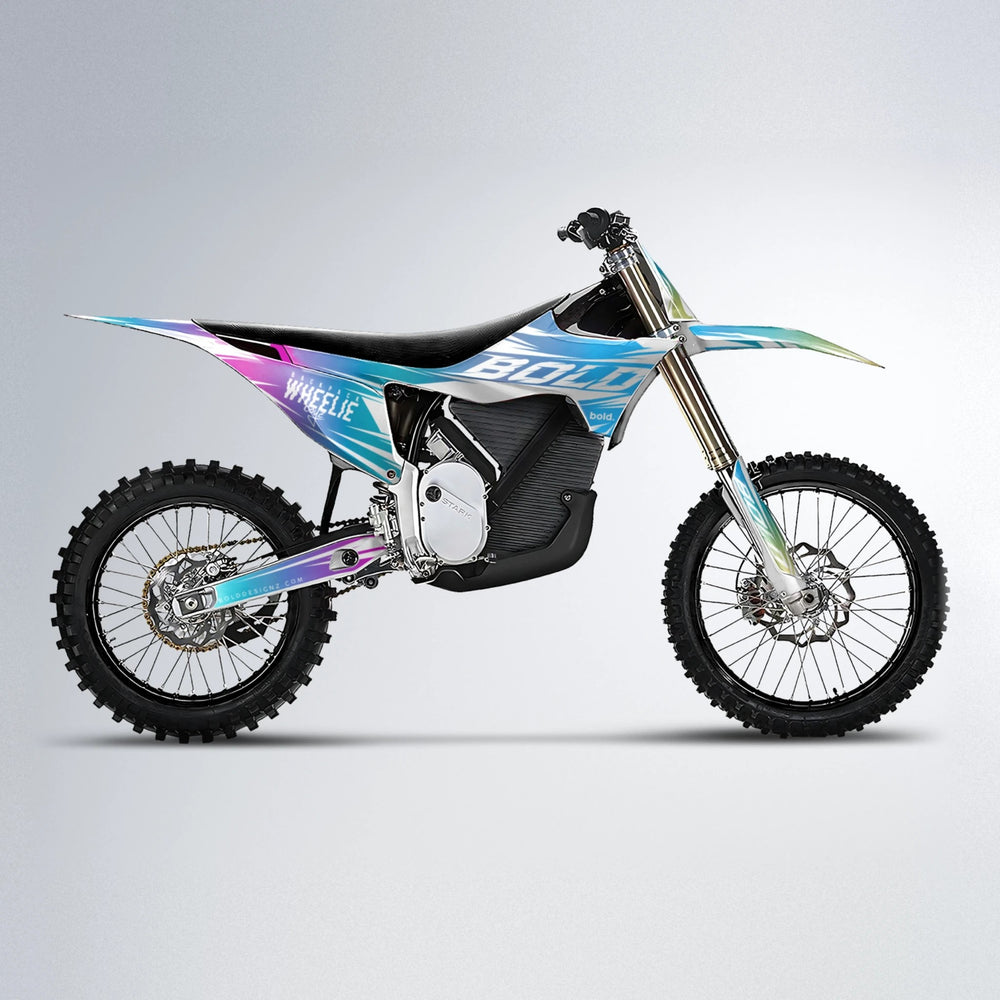 RETRO Stark Varg MX motocross graphics kit in Pink & Light Blue