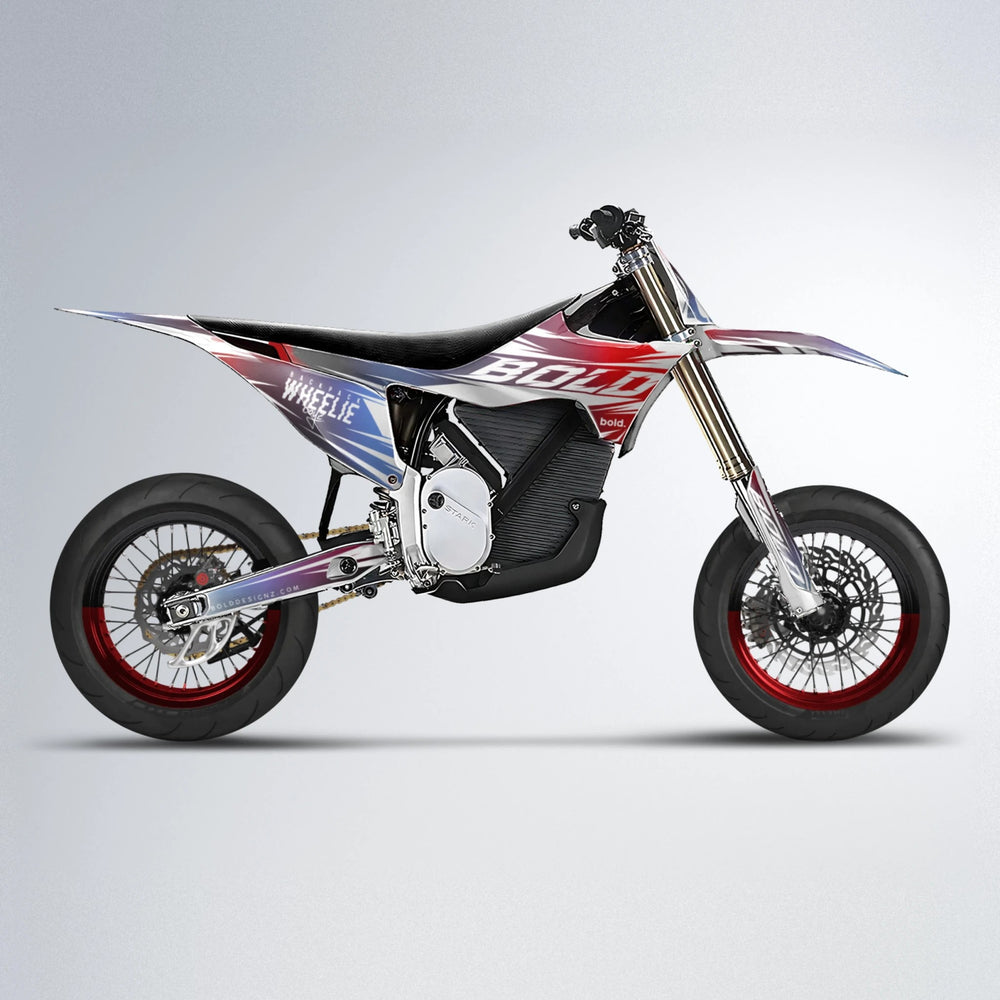RETRO Stark Varg SM supermoto graphics kit in Black & Red