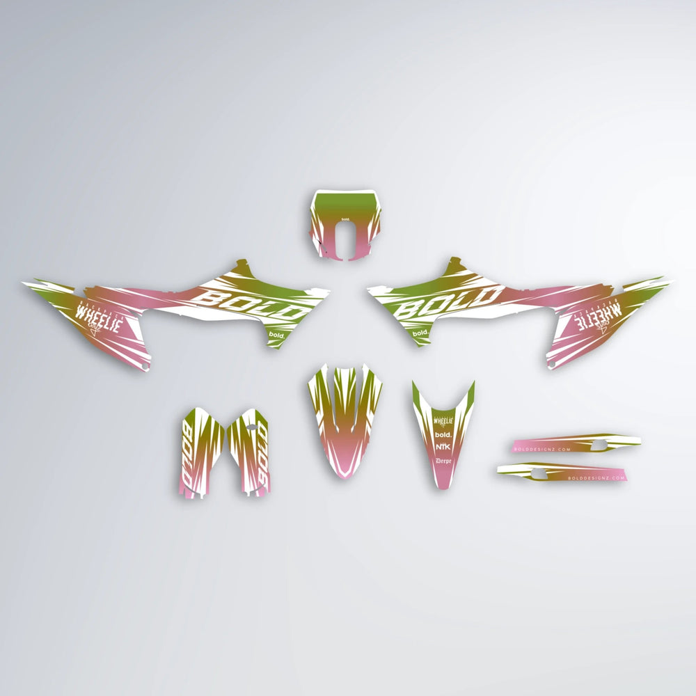 RETRO Stark Varg SM graphics kit parts layout in Olive