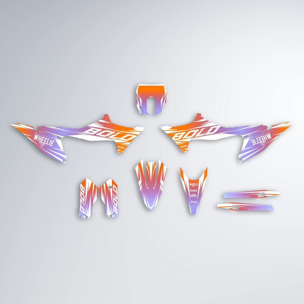 RETRO Stark Varg SM graphics kit parts layout in Orange