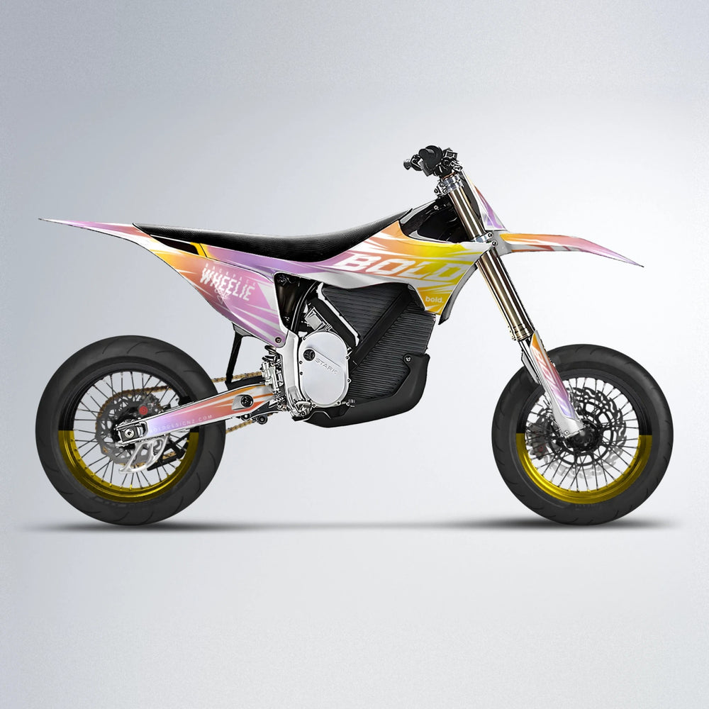 RETRO Stark Varg SM supermoto graphics kit in Orange & Yellow