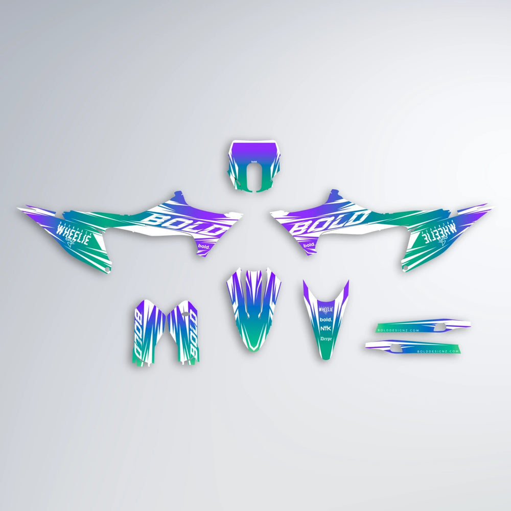 RETRO Stark Varg SM graphics kit parts layout in Purple