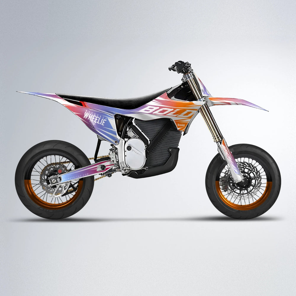 RETRO Stark Varg SM supermoto graphics kit in Red & Orange