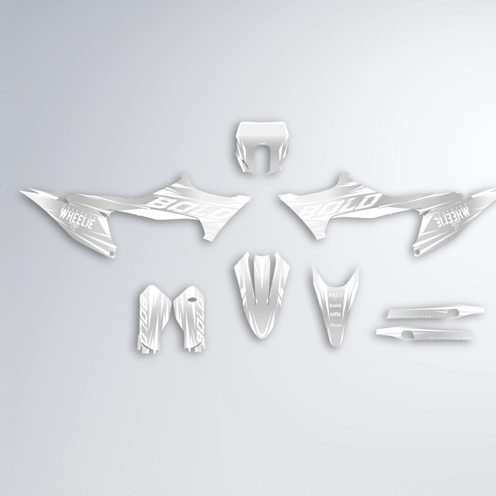 RETRO Stark Varg SM graphics kit parts layout in White