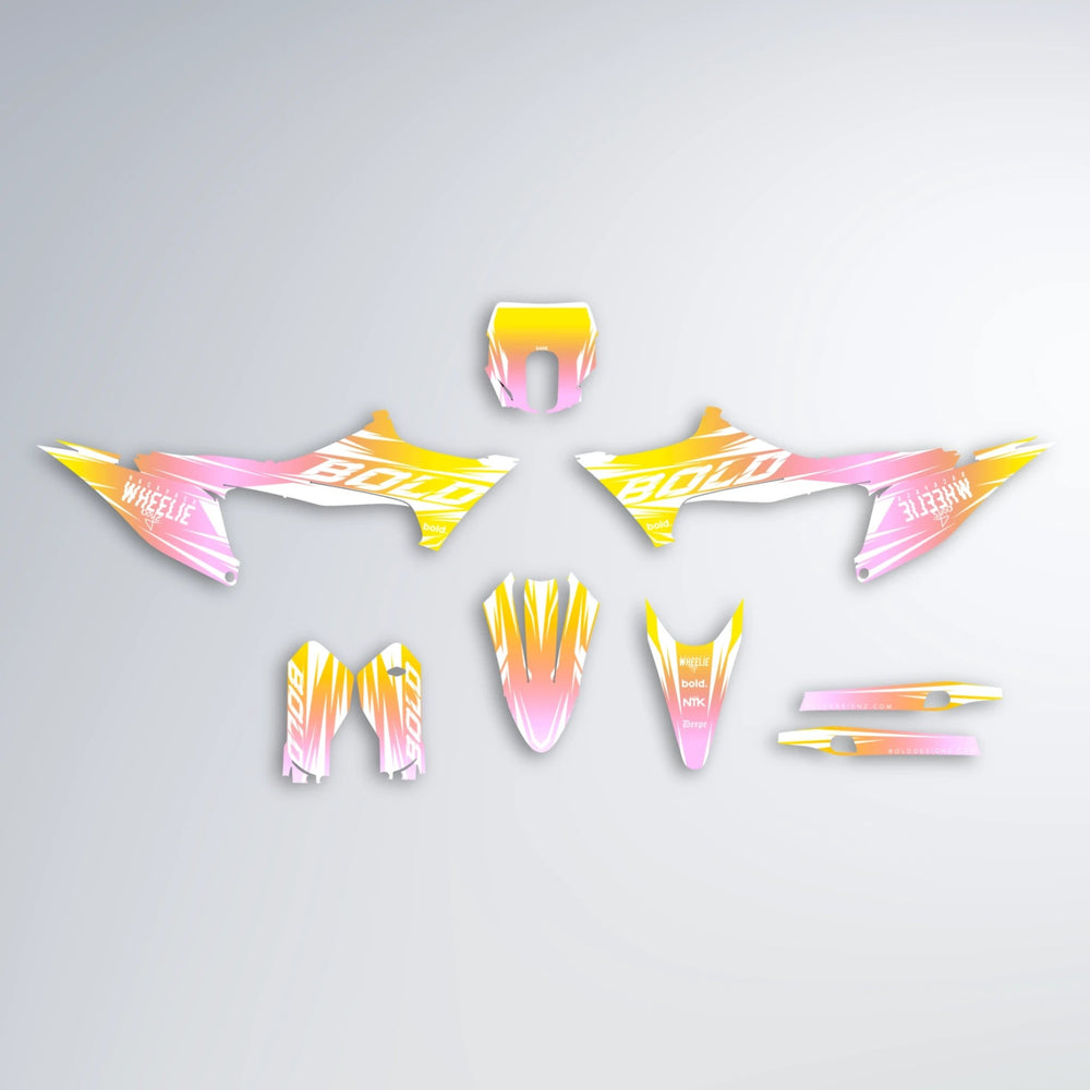 RETRO Stark Varg SM graphics kit parts layout in Yellow