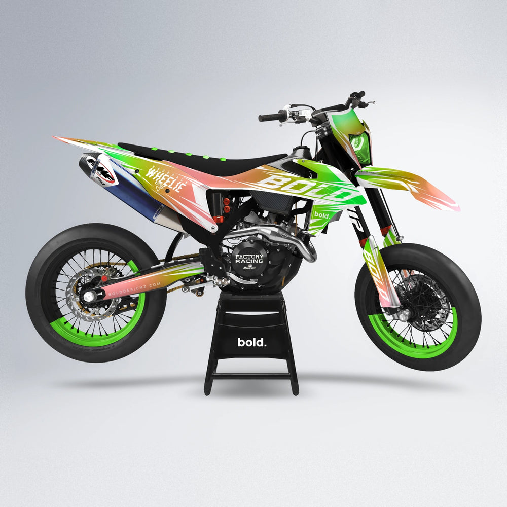 RETRO supermoto graphics kit in Green