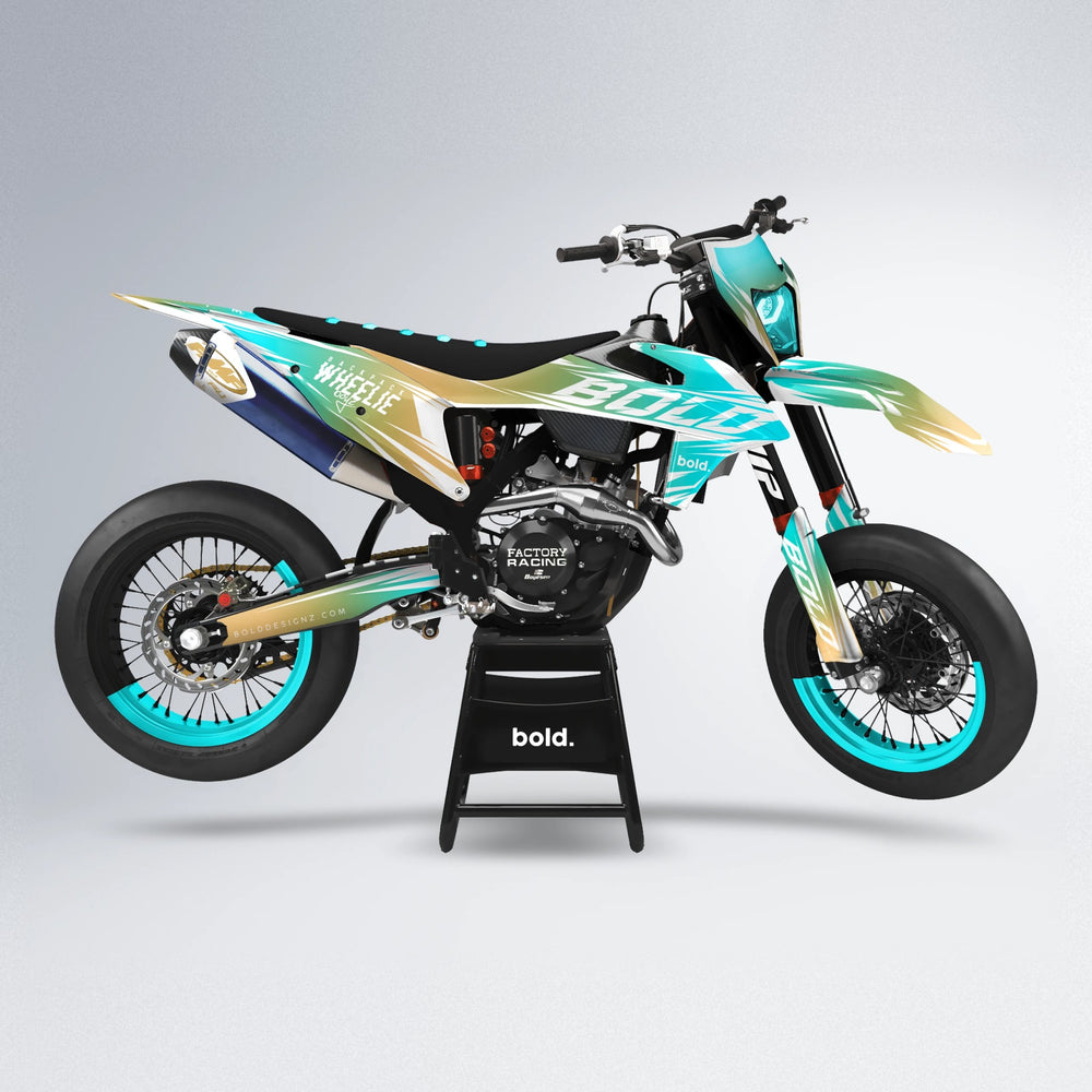 RETRO supermoto graphics kit in Teal
