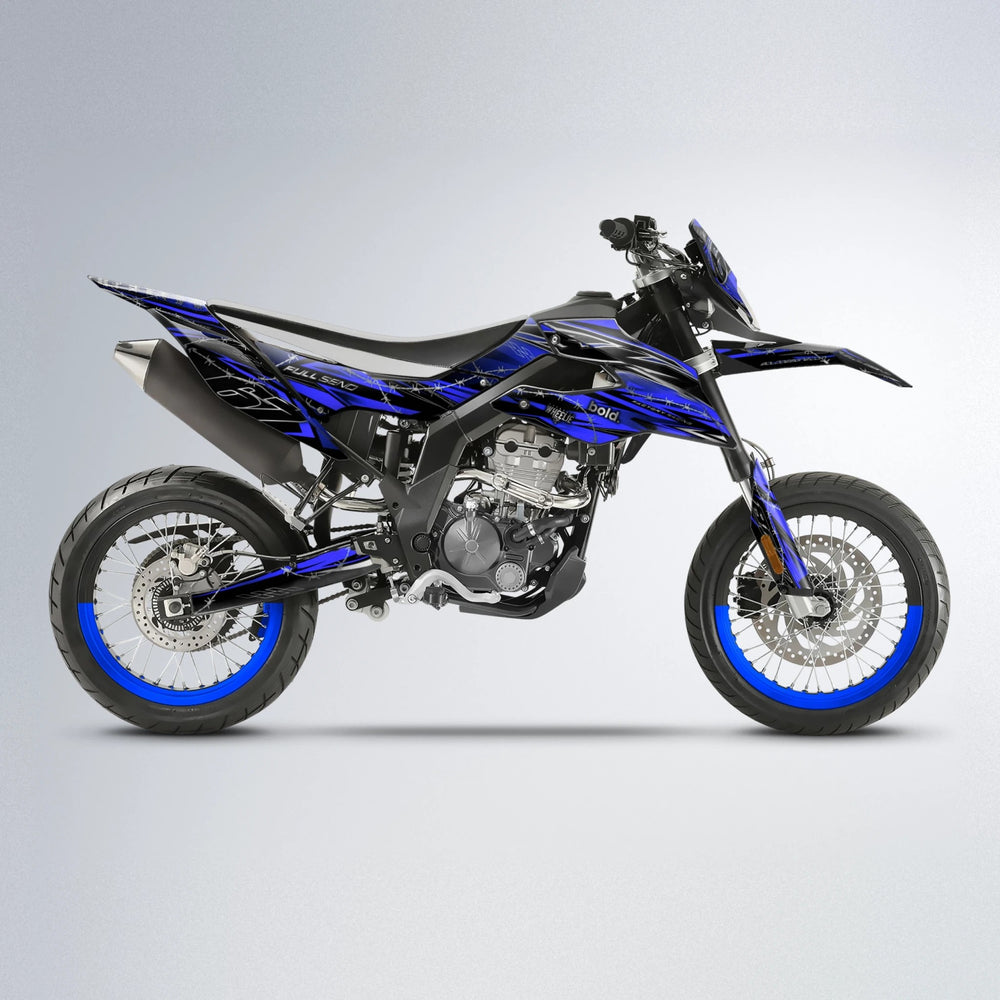 RIOT Aprilia SX 125 supermoto graphics kit in Blue