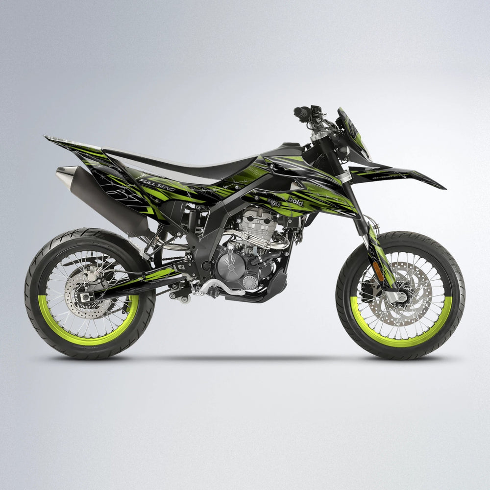 RIOT Aprilia SX 125 supermoto graphics kit in Olive