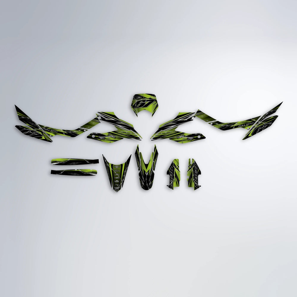 RIOT Aprilia SX 125 graphics kit parts layout in Olive