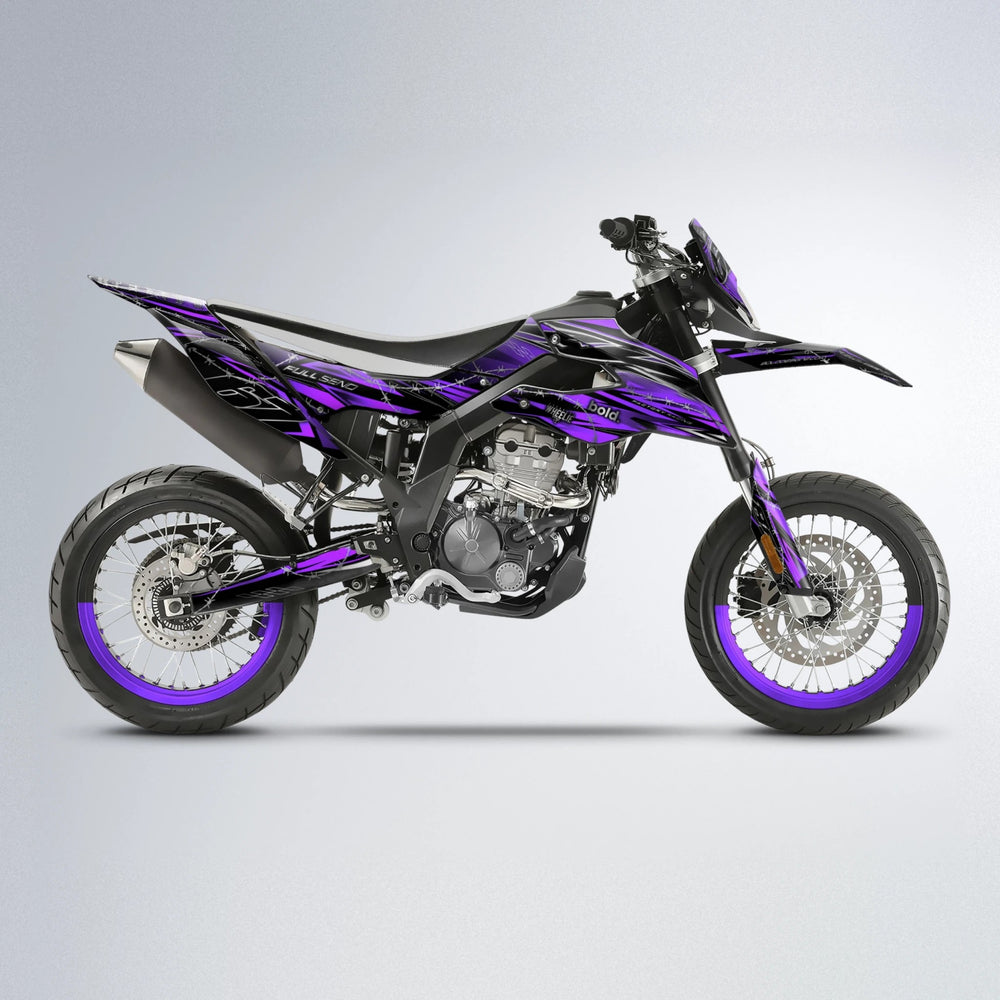 RIOT Aprilia SX 125 supermoto graphics kit in Purple