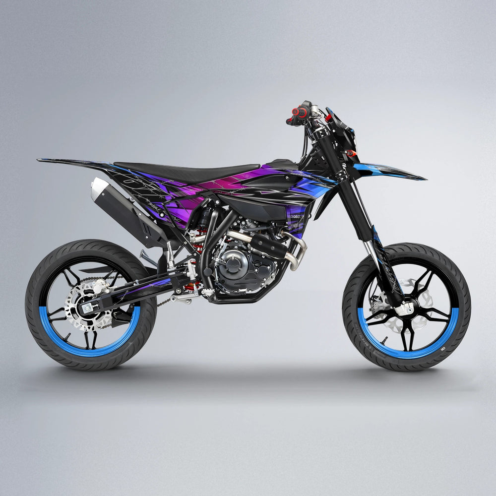 RIOT Beta supermoto graphics kit in Blue Purple Fade