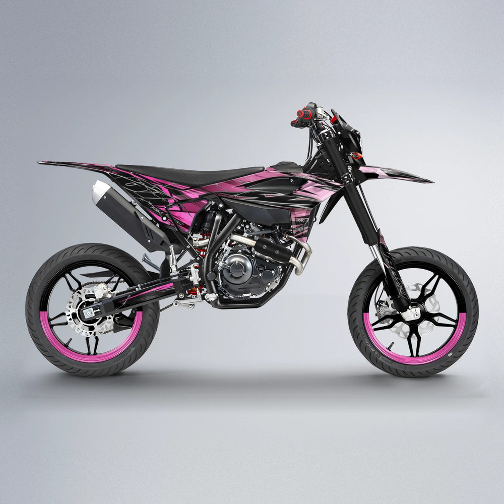 RIOT Beta supermoto graphics kit in Flamingo
