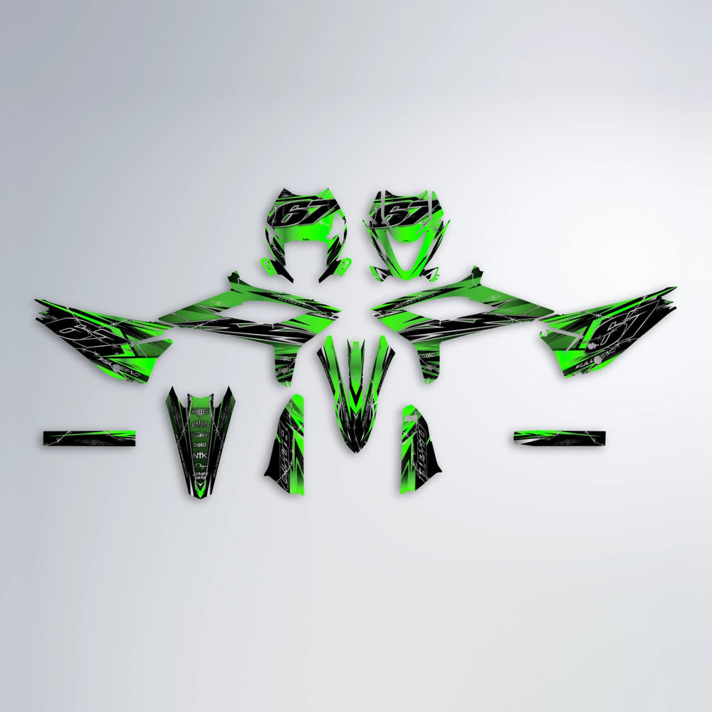 RIOT Beta graphics kit parts layout in Green