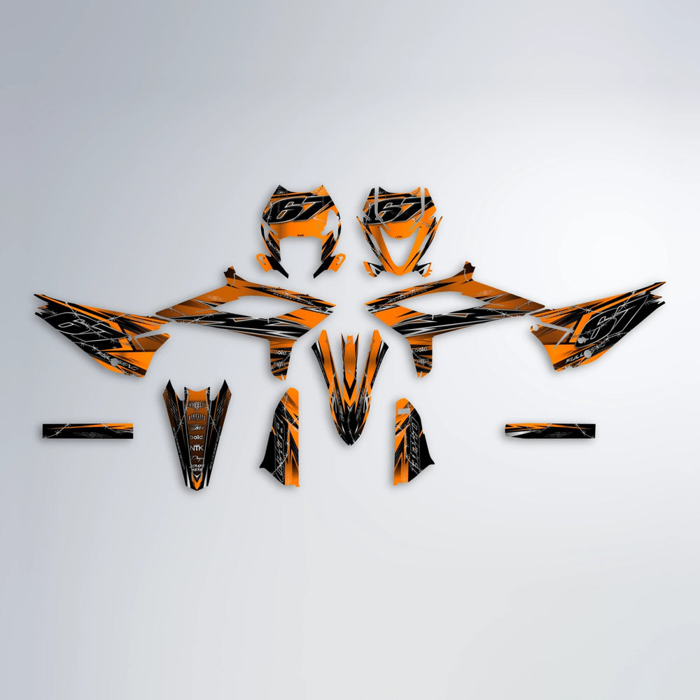RIOT Beta graphics kit parts layout in Orange
