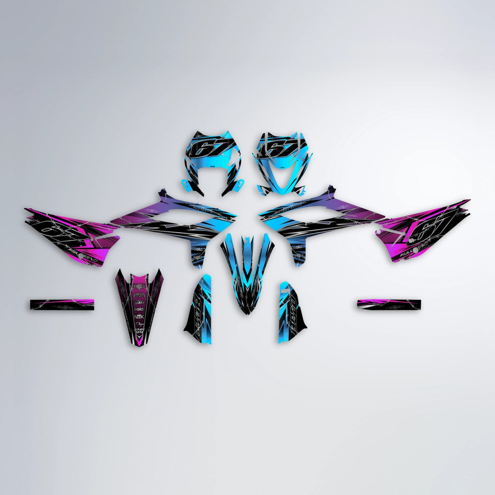 RIOT Beta graphics kit parts layout in Pink & Light Blue