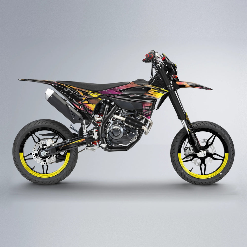 RIOT Beta supermoto graphics kit in Pink & Yellow