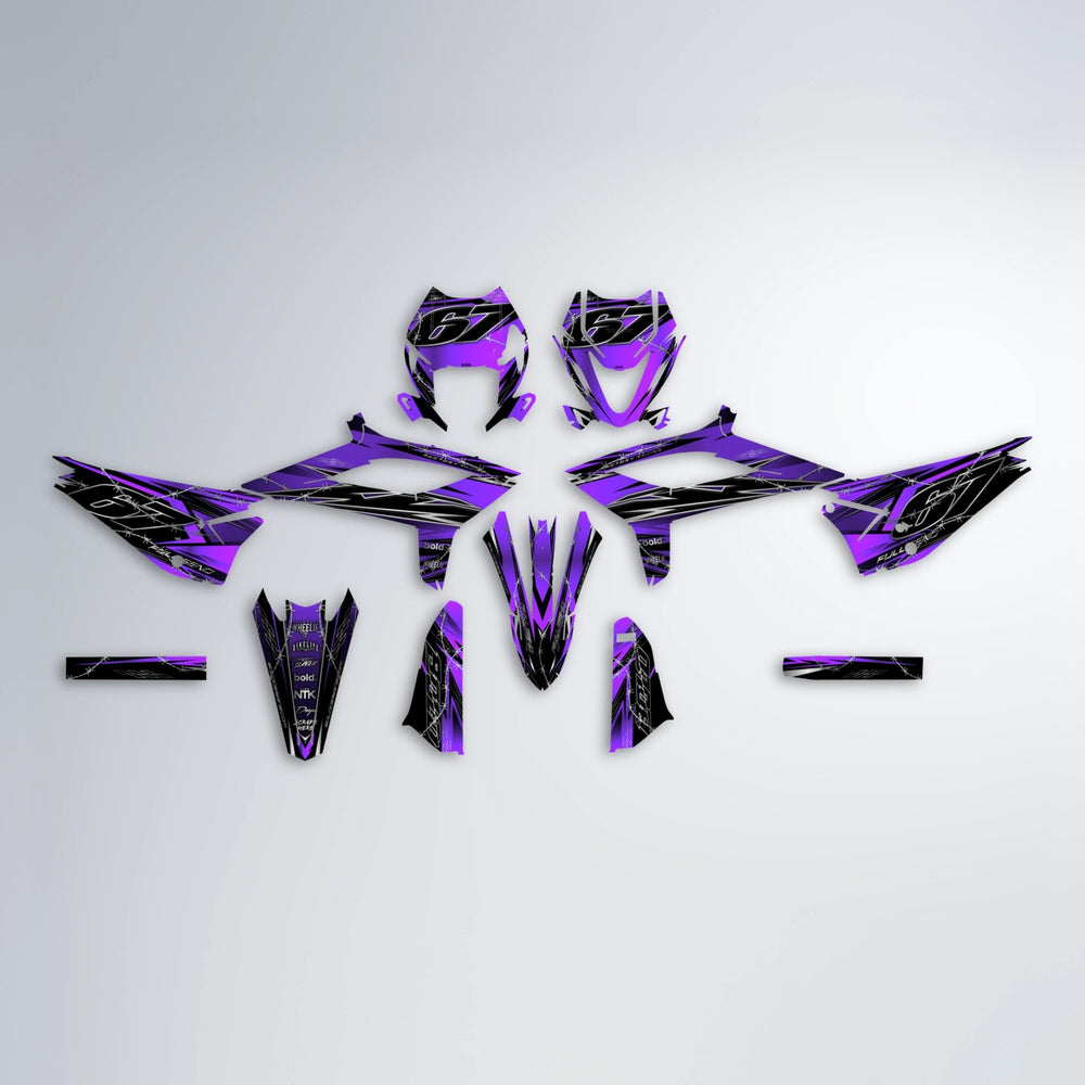 RIOT Beta graphics kit parts layout in Purple