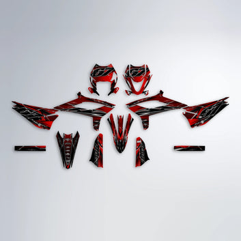 RIOT Beta graphics kit parts layout in Red
