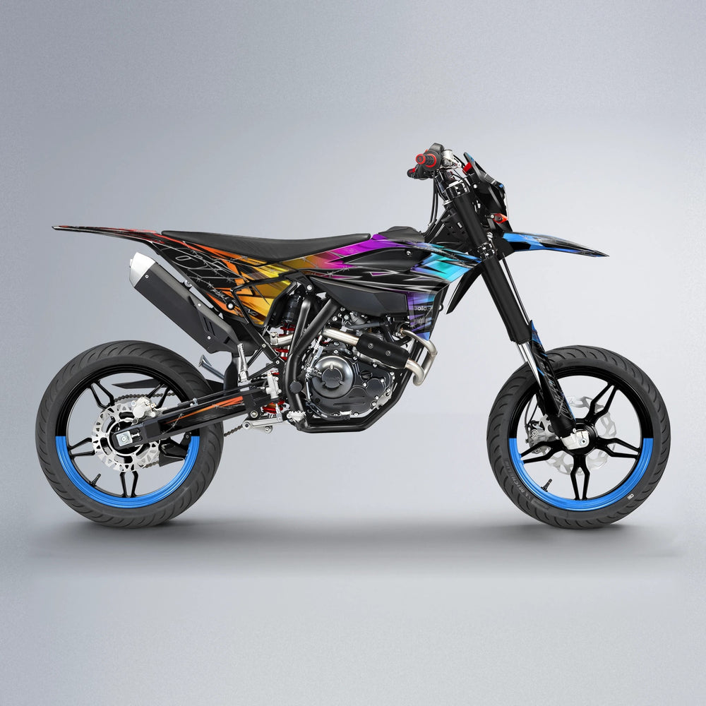 RIOT Beta supermoto graphics kit in Sunset Fade
